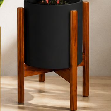 Mid-Century Modern Wood Plant Stand