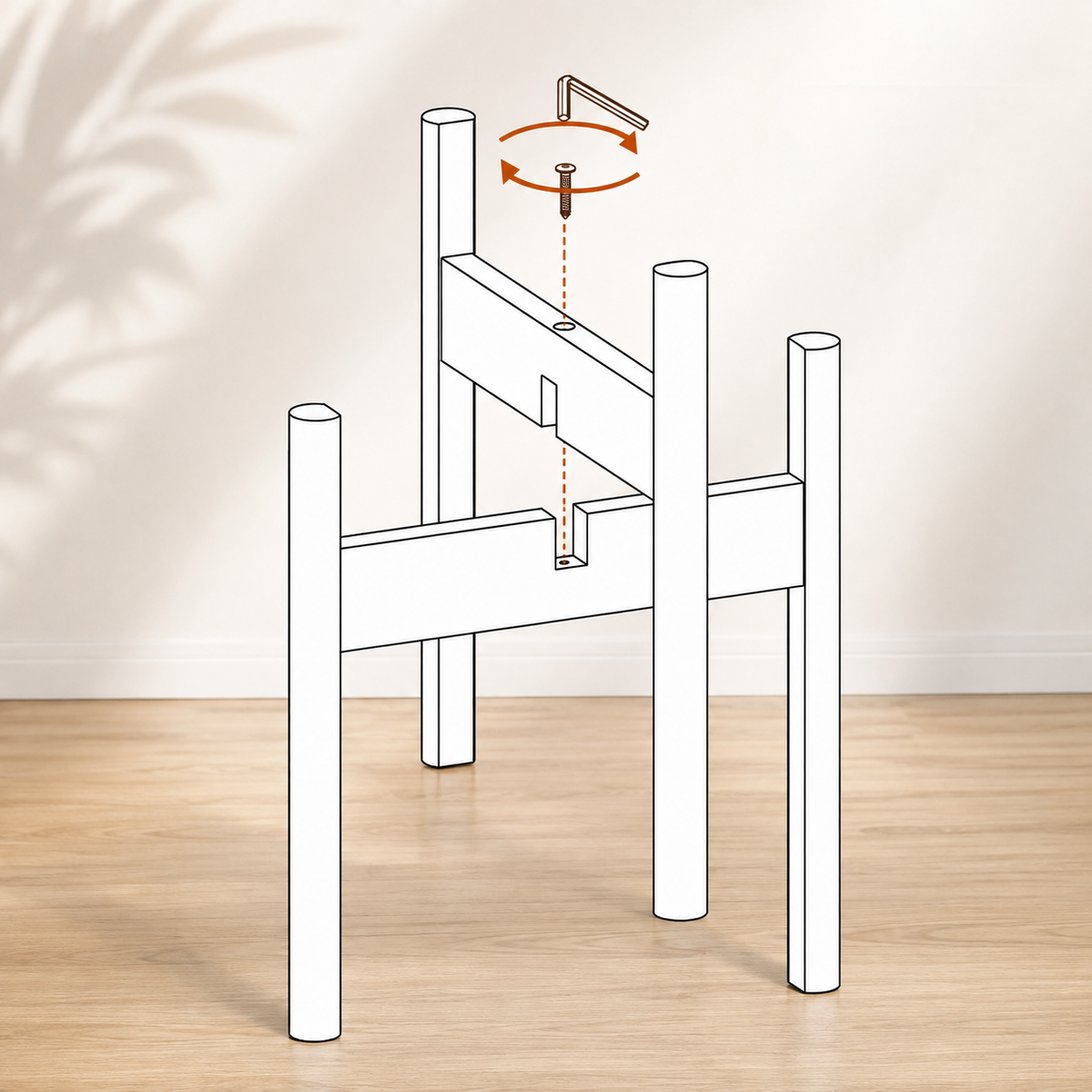 Mid-Century Modern Wood Plant Stand