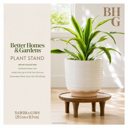 Round Wood Planter Display Stand
