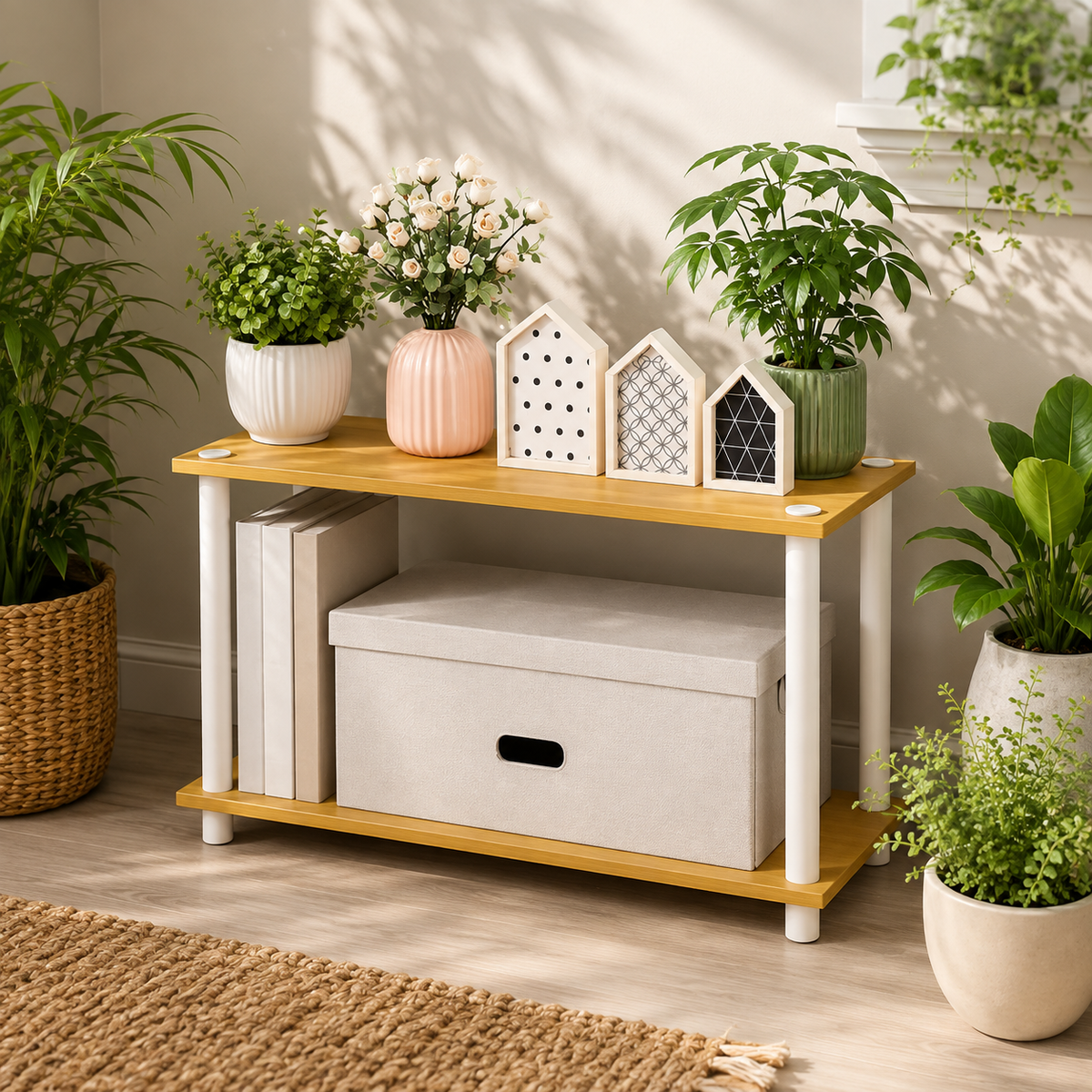 2-Tier Wood Plant Display Stand