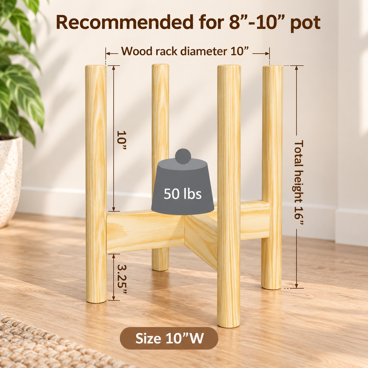 Mid-Century Modern Wood Plant Stand