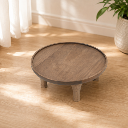 Round Wood Planter Display Stand