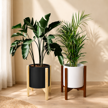 Mid-Century Modern Wood Plant Stand