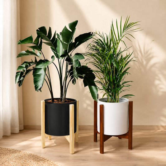 Mid-Century Modern Wood Plant Stand