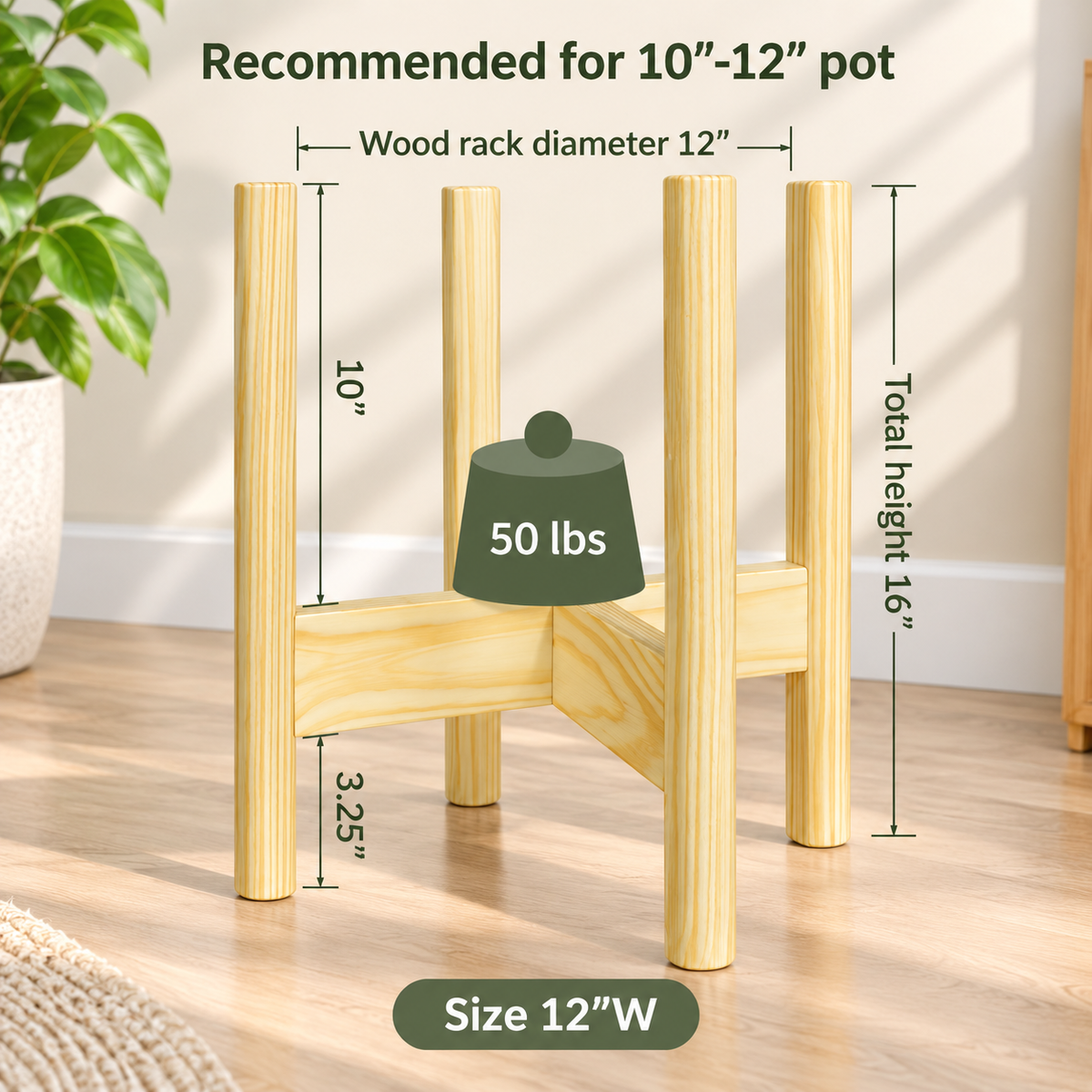 Mid-Century Modern Wood Plant Stand