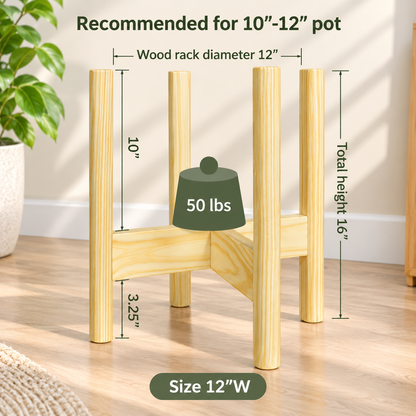 Mid-Century Modern Wood Plant Stand